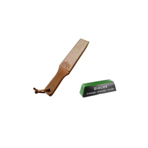 Strop cu doua fete din piele PREMIUM MX marca ZEPHYR cu pasta de ascutire Chrox/Dialux Verde