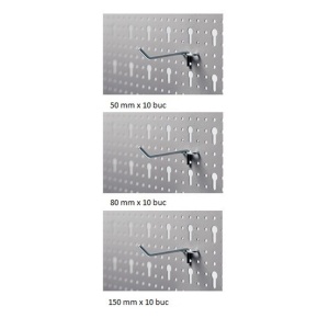 SU3 Set 30 carlige metalice, 50 mm, 80 mm, 150 mm