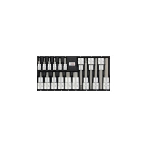 Trusă chei hexagonale WGB 1/4" + 1/2", 18 piese, crom-vanadiu, Ius Brasov