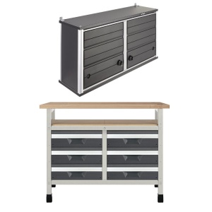 WB 4 Banc de lucru 1130x650x860 mm cu dulap suspendat, Wolfcraft - Img 2