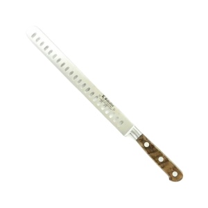 1110JA25AOL Cutit de sunca, olive, lungime 25cm, cu buzunare de aer, maner din lemn de maslin, Sabatier Authentique