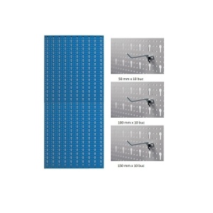 AB4 Panou profesional vertical albastru, 500x1000 mm cu set 30 carlige metalice - Img 2