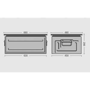 Capac pentru cutie depozitare metalica vopsita/zincata -660x450x296 mm - Img 4