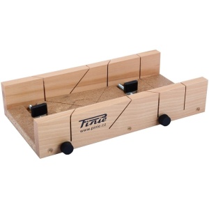 Cutie lemn 350 mm cu 2 suruburi de reglaj pentru taiere la 45°/90°, Pinie