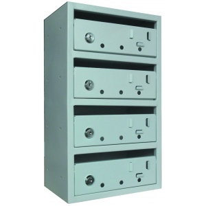 Cutie postala modulara 1x4, 250 x 160 x 435 mm, 4 compartimente, cu yale individuale