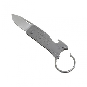 Cutit breloc SOG KeyTron KT1001-CP, lama 5Cr15MoV, Lockback, desfacator sticle integrat, EDC Keychain Knife - Img 18