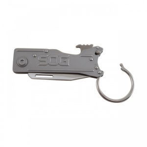 Cutit breloc SOG KeyTron KT1001-CP, lama 5Cr15MoV, Lockback, desfacator sticle integrat, EDC Keychain Knife - Img 6
