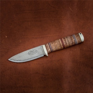 Cutit Fallkniven NL5CXL Idun Northern Light, lama Cowry X Damascus, maner piele naturala, lama 100 mm - Img 20