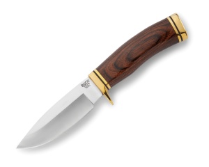 Cutit fix traditional Buck 192 Vanguard, otel 420HC, maner Heritage Walnut si teaca piele