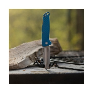 Cutit pliabil SOG Adventurer LB Nordic Blue Satin 13-11-03-43, lama Drop Point CRYO 5Cr15MoV Satin, Lockback, Thumb Stud, maner GRN Nordic Blue, EDC Outdoor - Img 9