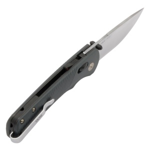 Cutit pliabil SOG Flash AT Satin Urban Gray 11-18-11-41, lama Drop Point CRYO D2, deschidere asistata, AT-XR Lock, maner GRN Urban Gray, EDC Premium