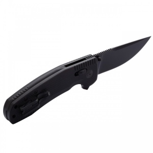 Cutit pliabil SOG-TAC XR Blackout 12-38-01-41, lama Clip Point CRYO D2 Black TiNi, XR Lock, Flipper, Thumb Stud, maner G10 Black, EDC Tactical - Img 2