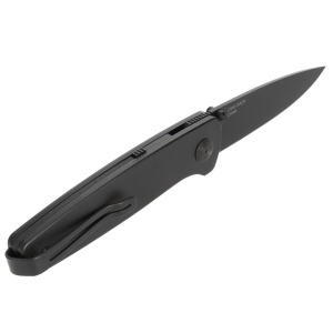 Cutit pliabil SOG Twitch III Black 11-15-01-43, lama Clip Point 154CM Black TiNi, deschidere asistata S.A.T., Lockback, maner aluminiu negru, EDC Premium
