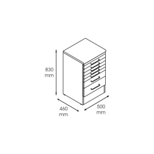 Dulap metalic cabinet medical/stomatologic cu 7 sertare, 500x460x830 mm - Img 6
