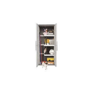 Dulap utilitar plastic 2 usi, Steel 700x390x1630 mm, cu 3 polite si spatiu pentru unelte inalte - Img 3