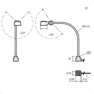 Lampa de lucru profesionala CENALED SPOT DC cu braț flexibil - Img 5