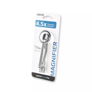 Lupa portabila MagniGrip, putere 4.5x cu leduri si cu penseta de precizie - Carson - Img 10