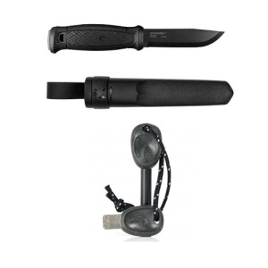 Pachet promotional Cutit Full-Tang Morakniv Garberg Black Carbon si Amnar Swedish FireSteel BIO army 2in1, Light My Fire