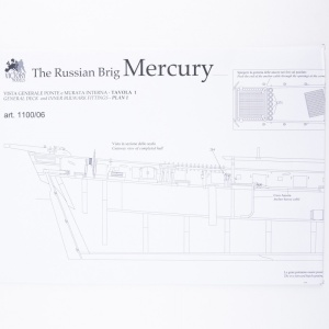 Planuri constructie navomodel Victory Models, bric rusesc Mercury, Scara: 1:64, Lungime: 80 cm, Amati Italia - Img 3