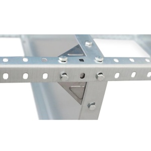 Raft metalic depozitare 148 x 75 x 30 cm, galvanizat, 4 polite, 40 kg/polita - Img 5