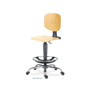 Scaun profesional 1290 L NOR Crom, inalt, poliuretan, suport picioare, baza cromata - Img 2