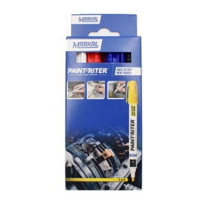 Set 4 markere Valve Action - alb, roșu, albastru și negru, Markal