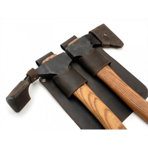 Set-AX1/AX2 Set topor si tesla cioplire lemn AX1 si AX2 cu teaca din piele, BeaverCraft - Img 6