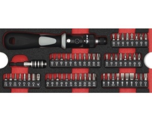 Set biti surubelnita 1/4, 58 piese, insertie pentru sertar