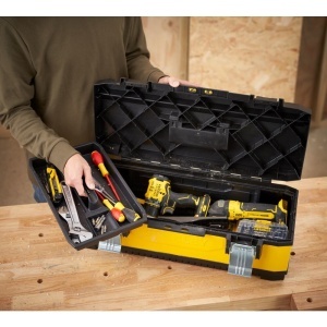 Stanley 1-95-614, Cutie de scule galvanizata din metal+plastic, 26inch - Img 7