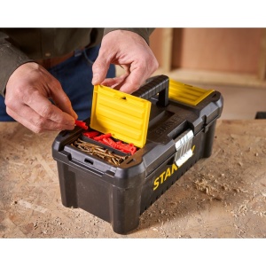 Stanley STST1-75515, essential, cutie pentru scule cu doua organizatoare pe capac si tava detasabila, inchizatoare metalica, 7.60 litri, (12.5 inch) 320x188x132mm - Img 8