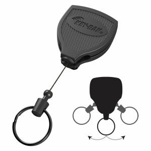 Suport de chei XXL+ retractabil cu cablu kevlar de 120 cm, pentru stangaci, Heavy Duty Key-Bak