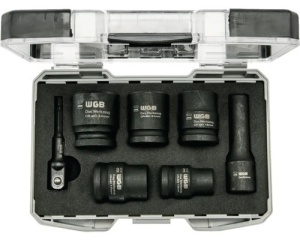 Trusă capete chei impact WGB 13-24 mm 1/2", 7 piese, crom-vanadiu