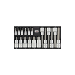 Trusă chei hexagonale WGB 1/4" + 1/2", 18 piese, crom-vanadiu, Ius Brasov - Img 2