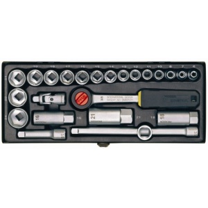 Trusa compacta de chei tubulare 3/8", Proxxon 23110, 24 piese - Img 2