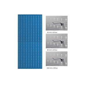 AB5 Panou profesional vertical albastru, 500x1000 mm cu set 30 carlige metalice - Img 2