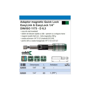 Adaptor magnetic COBIT Quick Lock EasyLink & EasyLock 1/4" - Img 2