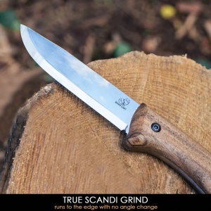 BSH2 Glacier Cutit bushcraft din otel carbon cu maner de nuc si teaca piele, BeaverCraft - Img 5
