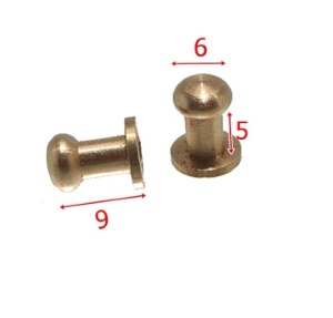 Buton din alama pentru pielarie, 6 mm