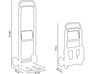 Carucior transport cu platforma mini Cargo Point max. 90kg, H 1090mm, din aluminiu - Img 5