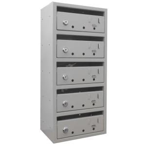 Cutie postala modulara 1x5, 250 x 160 x 540 mm, 5 compartimente, cu yale individuale