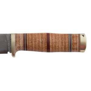 Cutit Fallkniven NL5CXL Idun Northern Light, lama Cowry X Damascus, maner piele naturala, lama 100 mm - Img 4