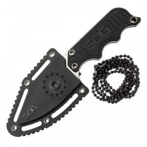 Cutit neck knife SOG Instinct Mini G10 Satin, otel 5Cr15MoV, lama Drop Point 48 mm - Img 6