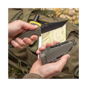Cutit tactic SOG Trident FX Serrated FDE, otel CRYO CPM S35VN, lama 117 mm - Img 7