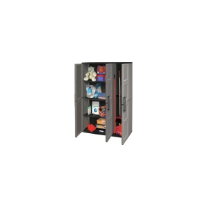 Dulap utilitar plastic 3 uși Free 1020x370x1630 mm, cu 3 polițe și spațiu pentru unelte înalte - Img 4