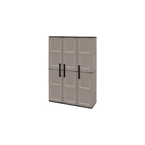 Dulap utilitar plastic 3 uși Free 1020x370x1630 mm, cu 3 polițe și spațiu pentru unelte înalte - Img 2