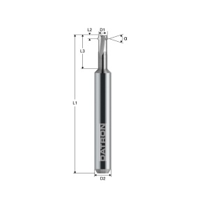 Freza pentru filetare 3 caneluri, Datron 0068419A, 2.0x1.0x3.0mm - Img 2
