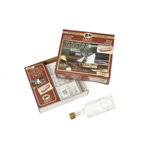 Golden yacht - Navomodel in sticla, Scara 1:300, Lungime 9,5cm, Amati Italia