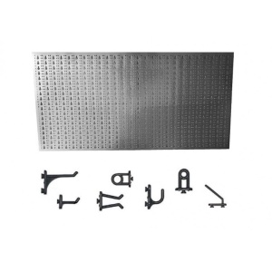 Panou perforat orizontal din INOX, 1000x500mm cu set 20 carlige - Img 2