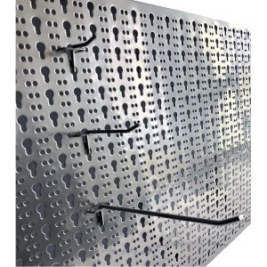 Panou perforat vertical din INOX, 1000x500mm cu set 20 carlige - Img 3
