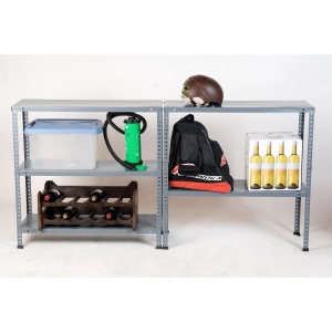 Raft metalic depozitare 5 polite, 80 kg / polita, 180 x 90 x 40 cm, gri - Img 6